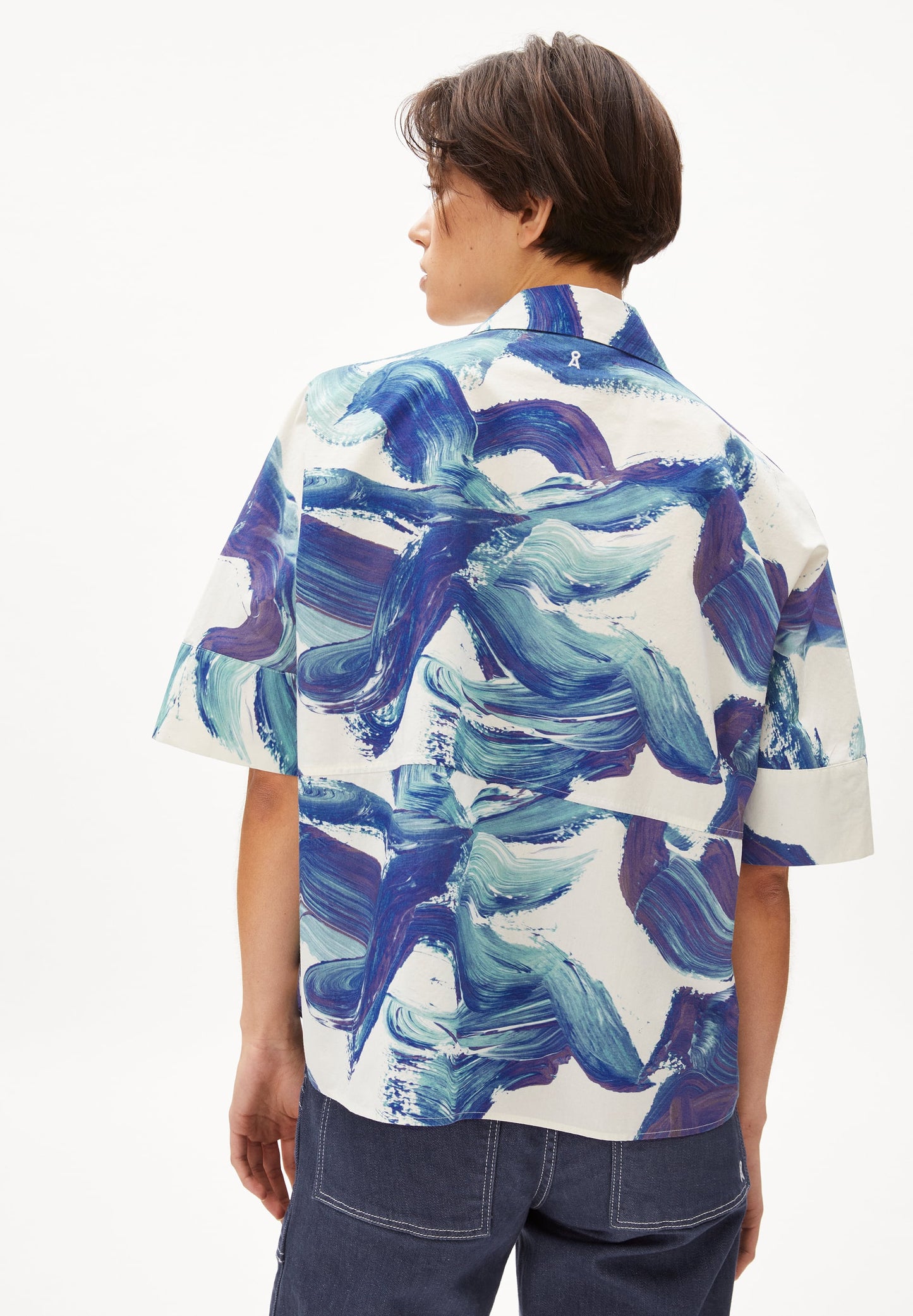 Blouse ample à motifs en coton bio - kaaley brush strokes