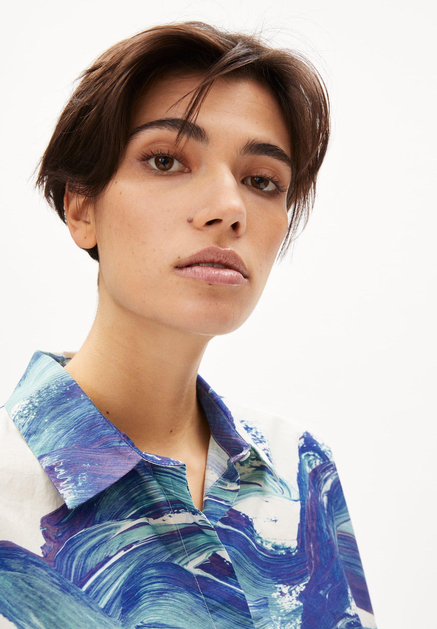 Blouse ample à motifs en coton bio - kaaley brush strokes