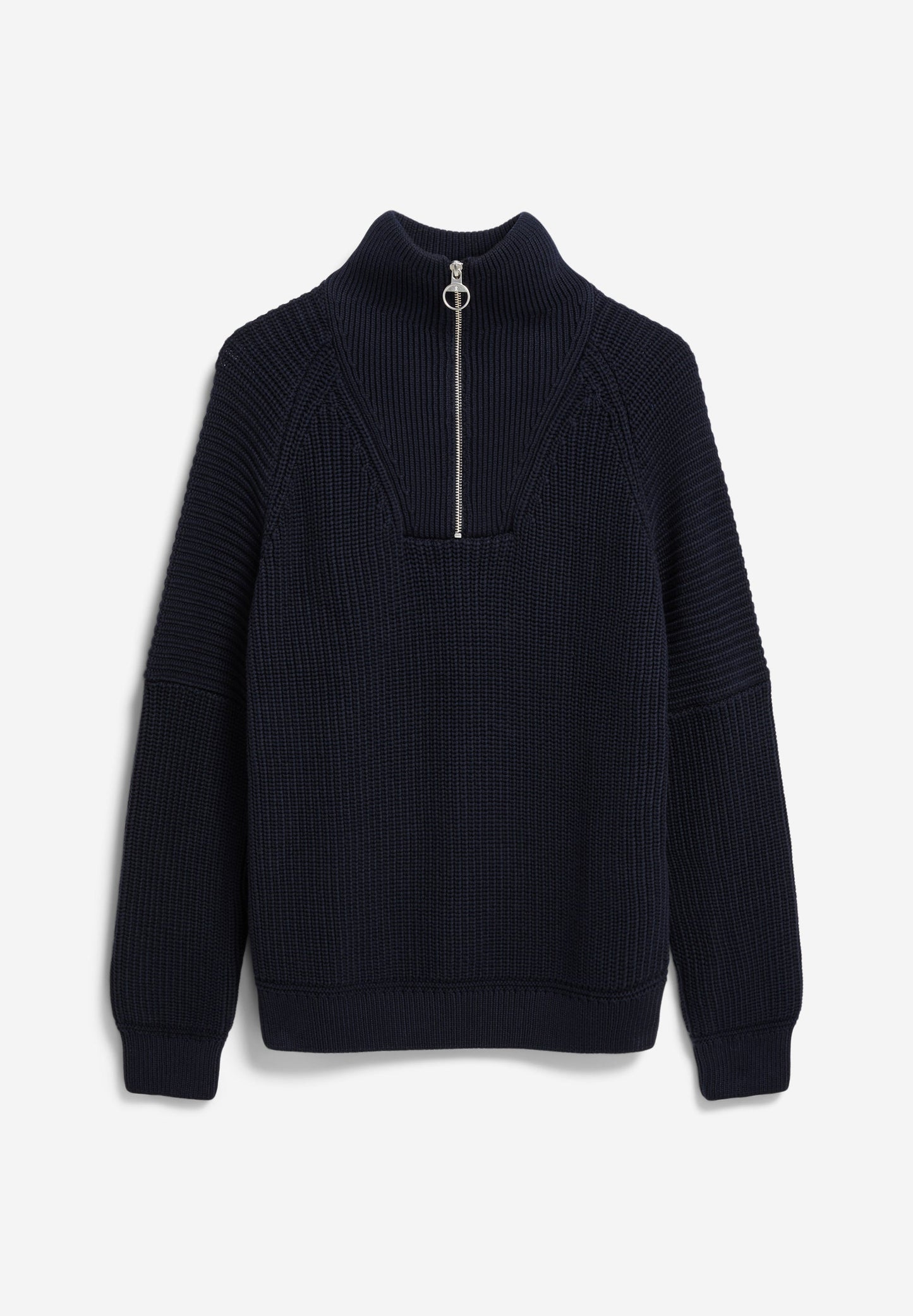 Pull col zippé en coton bio | marine "kaalves"