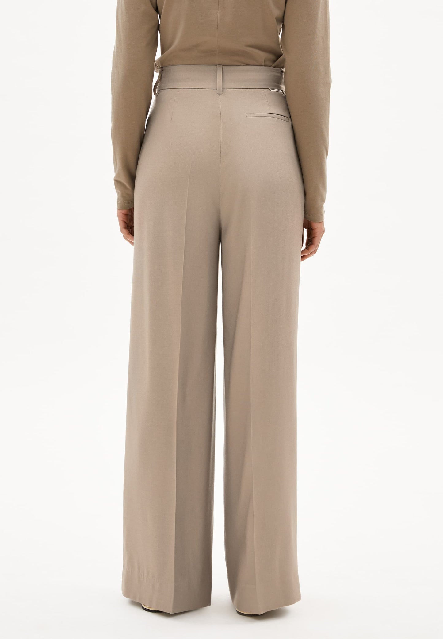 Pantalon à pinces ample en ecovero | beige "kaayua - shiitake"