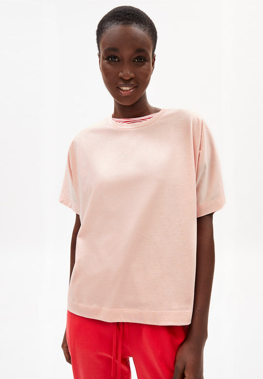T-shirt rose en coton bio - kajaa mercerized peach blossom light