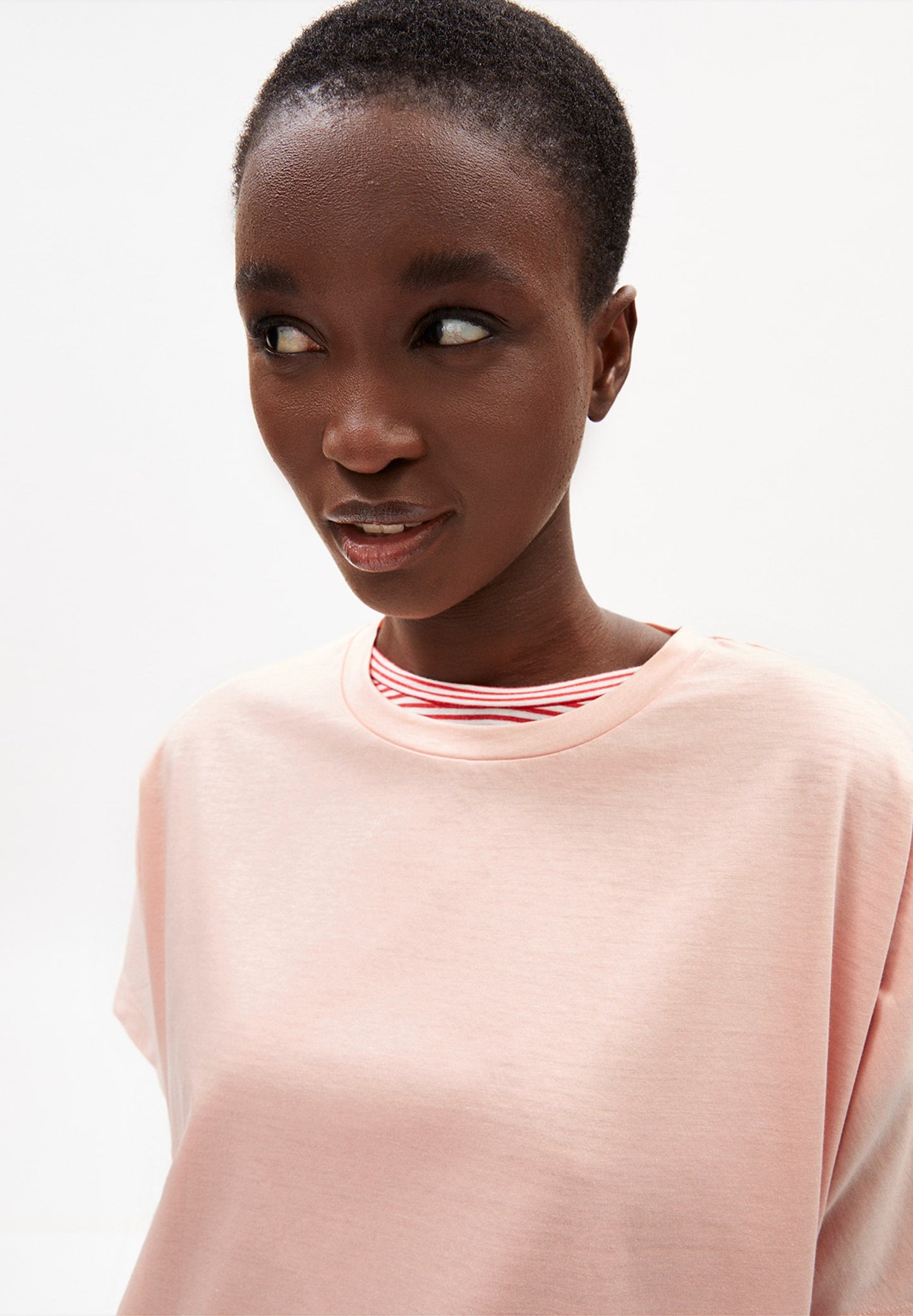 T-shirt rose en coton bio - kajaa mercerized peach blossom light