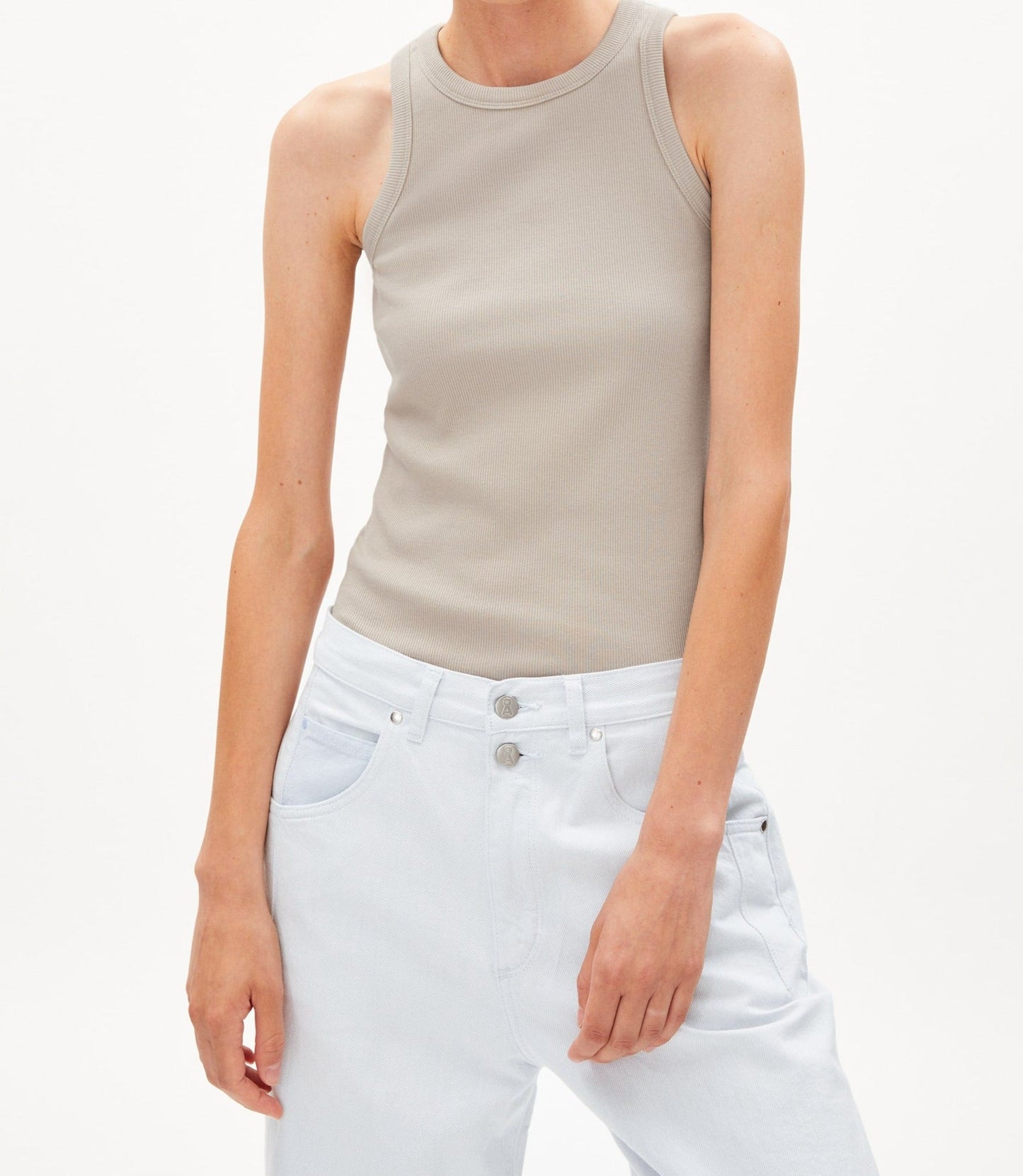 Débardeur beige en coton bio - kanitaa light desert