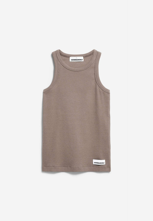 Débardeur en coton bio | marron "kanitaa muddy water"