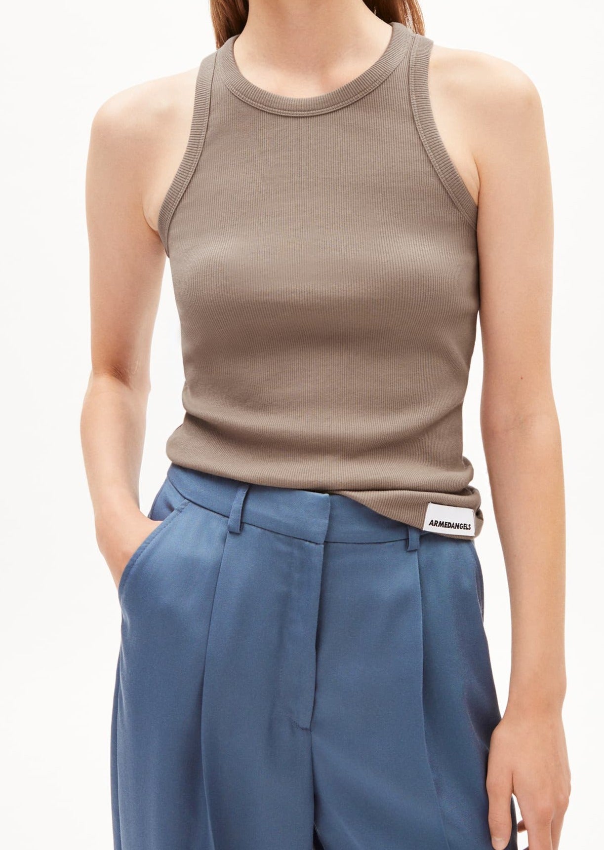 Débardeur en coton bio | marron "kanitaa muddy water"