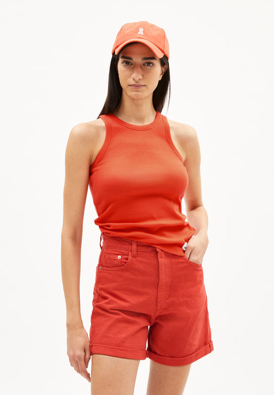 Débardeur en coton bio | Rouge "kanitaa poppy red"