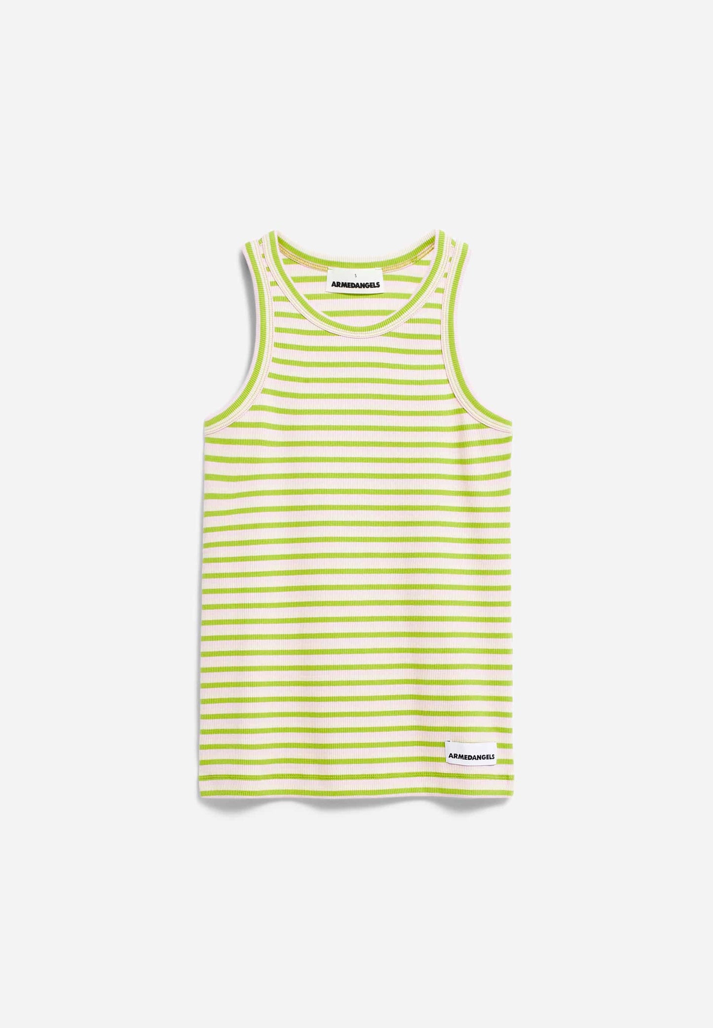 Débardeur en coton bio | rayé vert et rose "kanitaa stripes super lime-pink light"