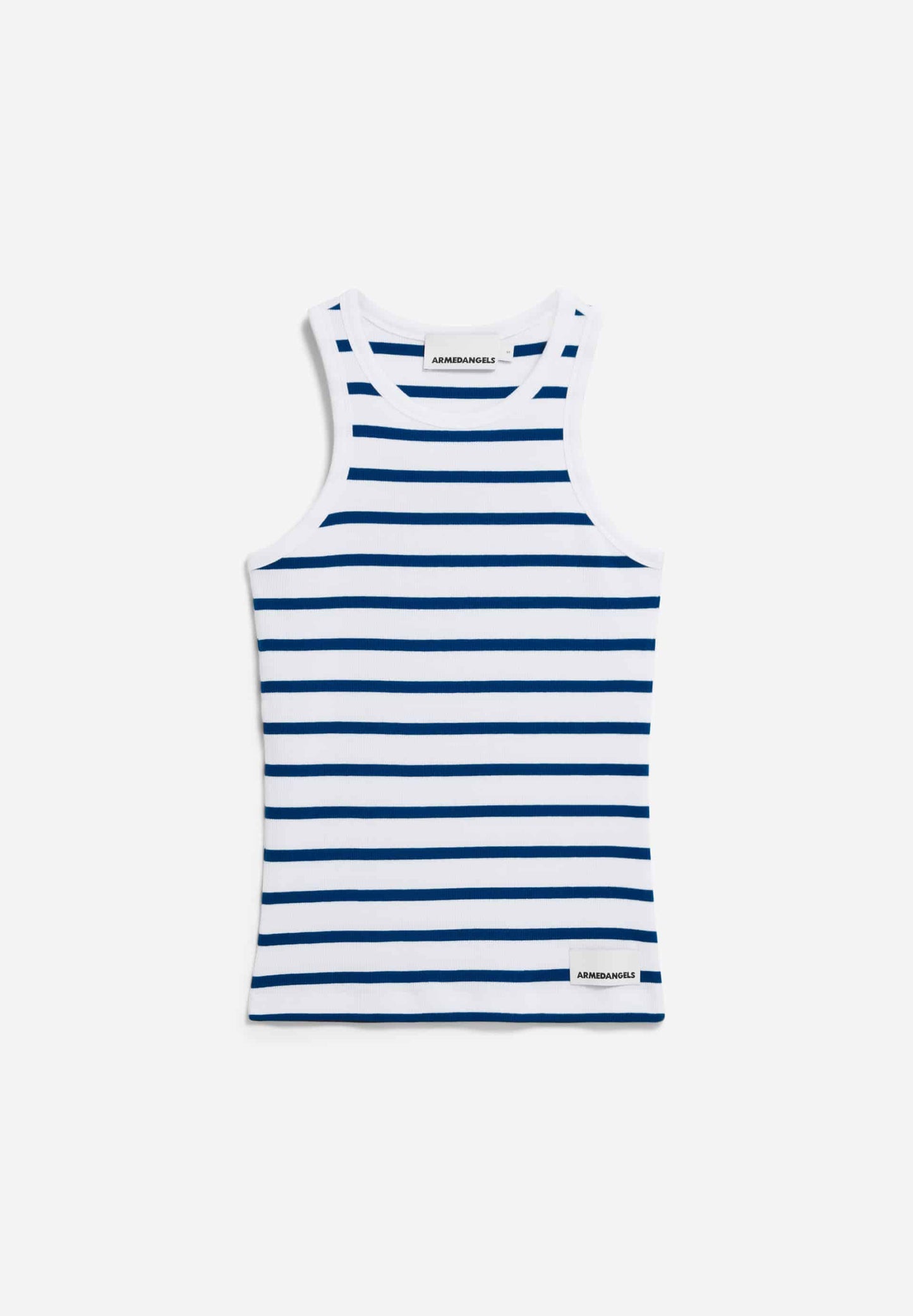 Débardeur en coton biologique | bleu "kanitaa stripes - white-lapis blue"