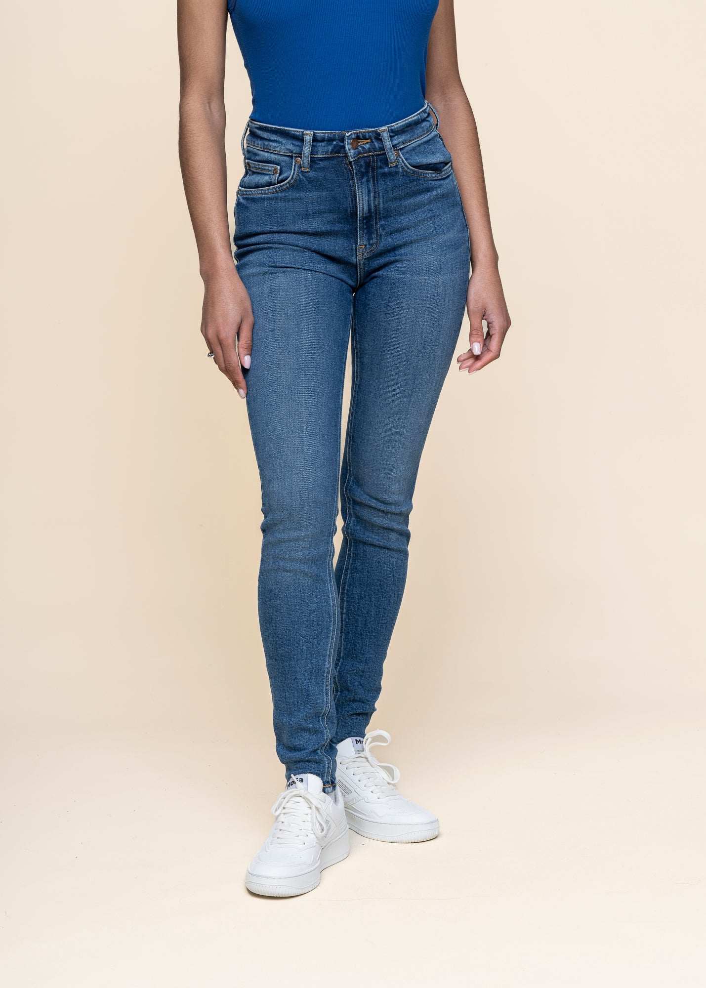 Jean skinny taille haute en coton bio | bleu "hightop tilde blue reality"