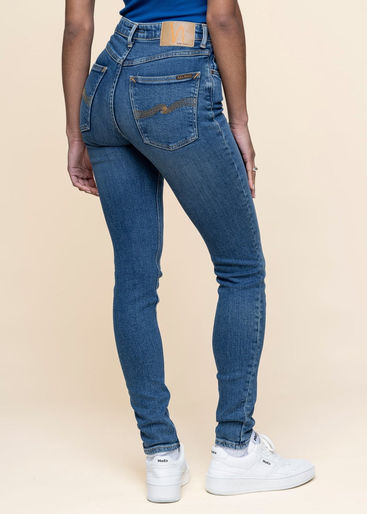 Jean skinny taille haute en coton bio | bleu "hightop tilde blue reality"