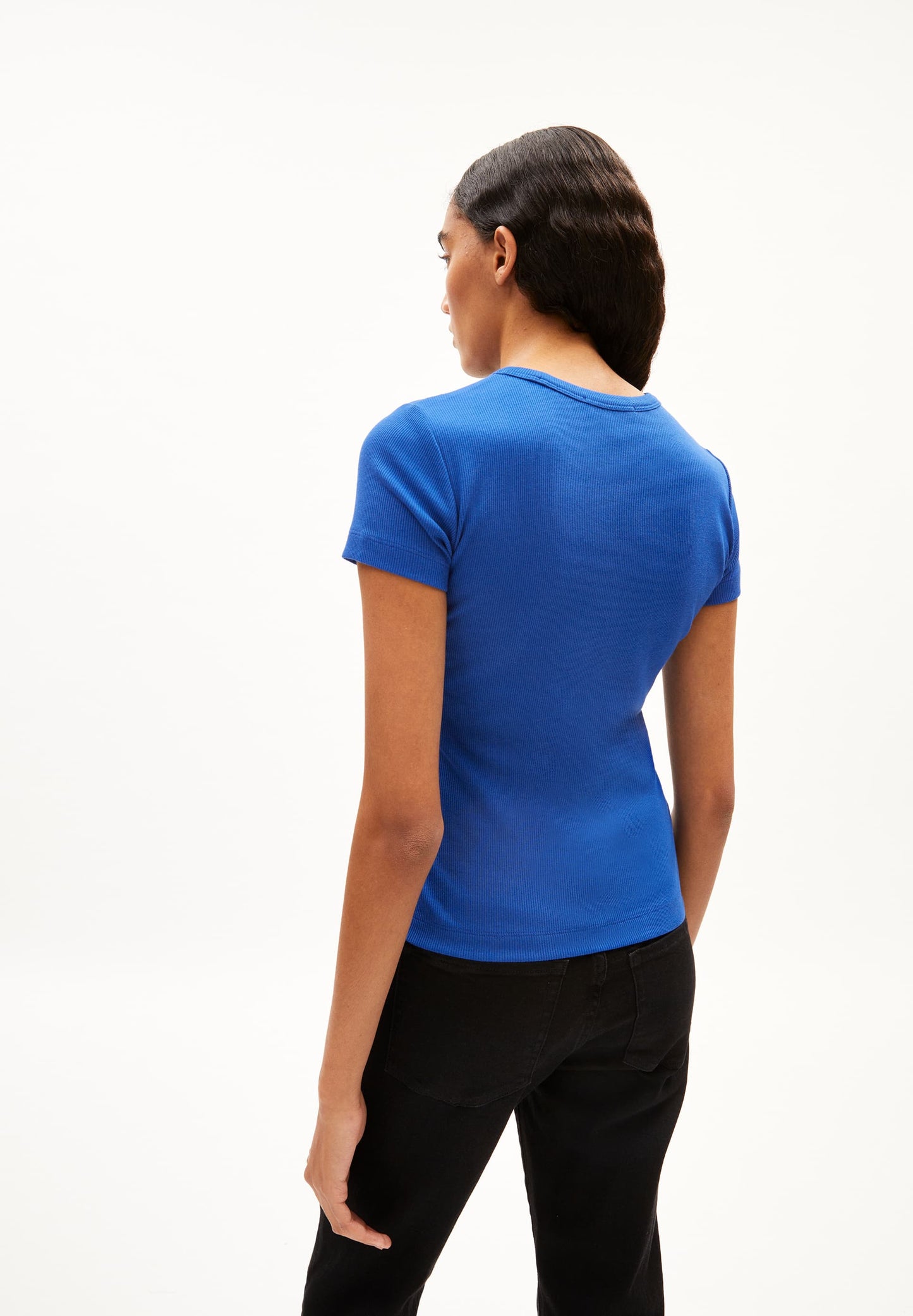 T-shirt côtelé en coton bio | bleu "kardaa dynamo blue"