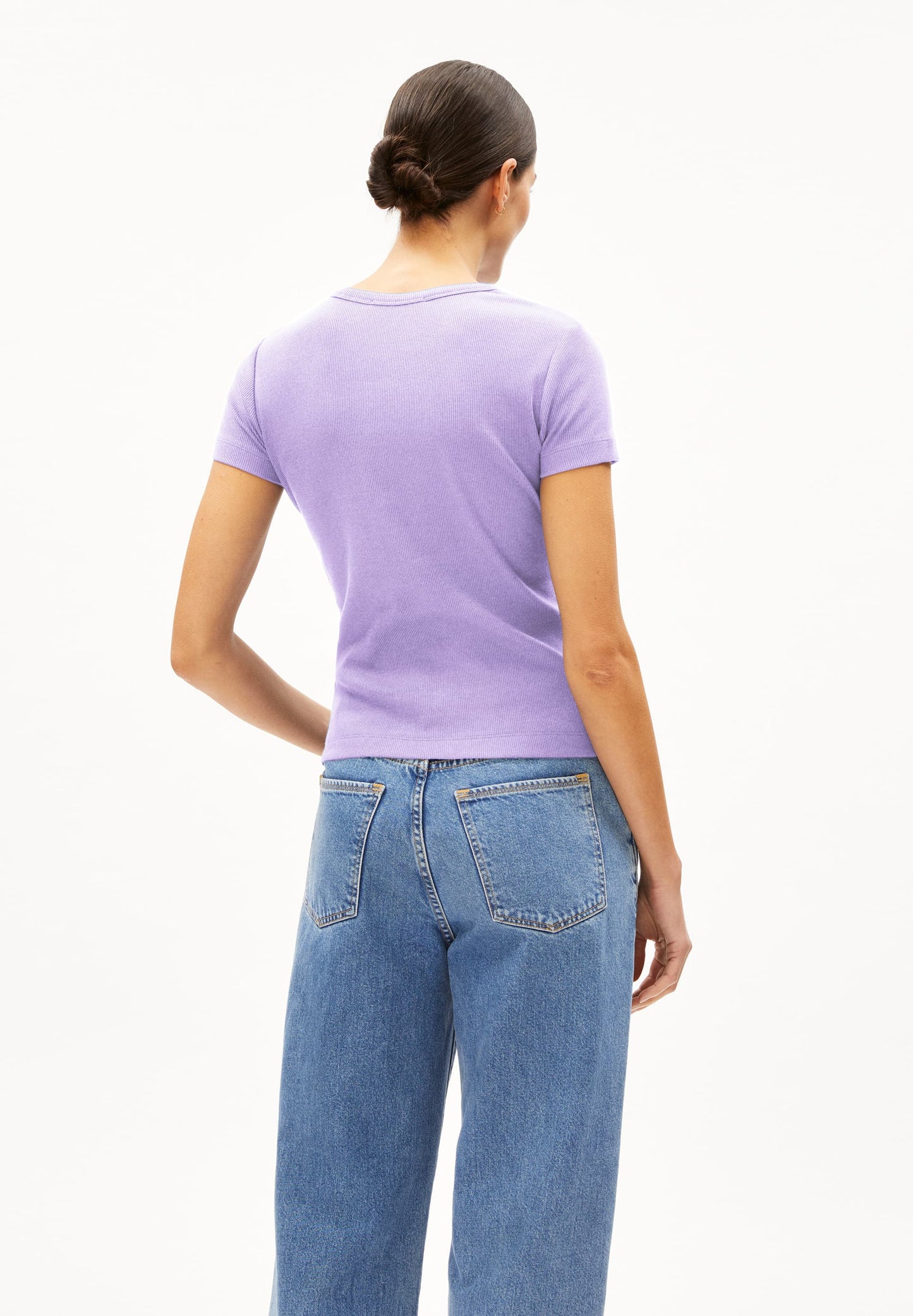 T-shirt côtelé en coton bio | violet "kardaa lavender light"