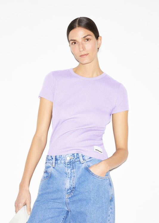 T-shirt côtelé en coton bio | violet "kardaa lavender light"