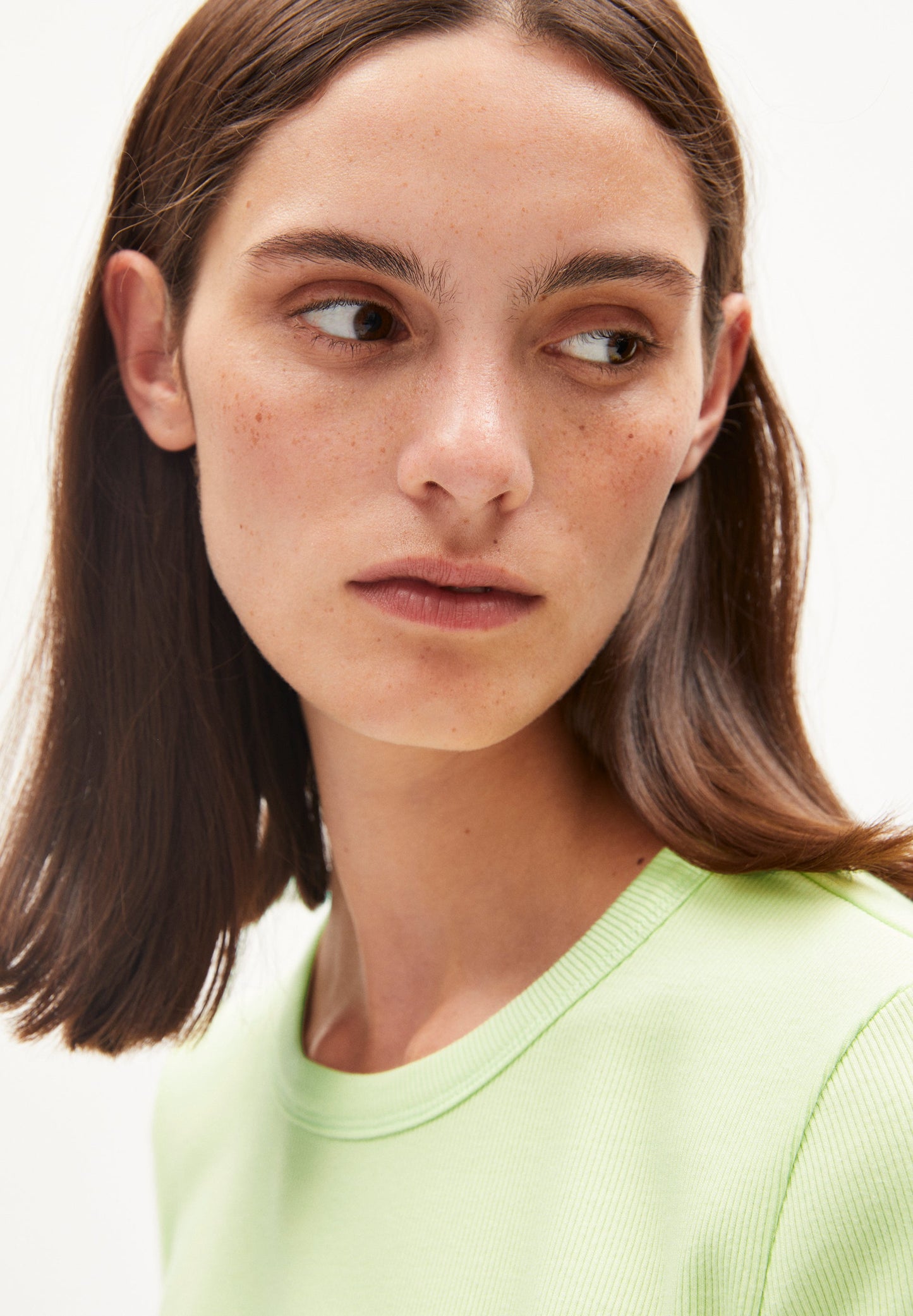 T-shirt côtelé vert anis en coton bio - kardaa light lime