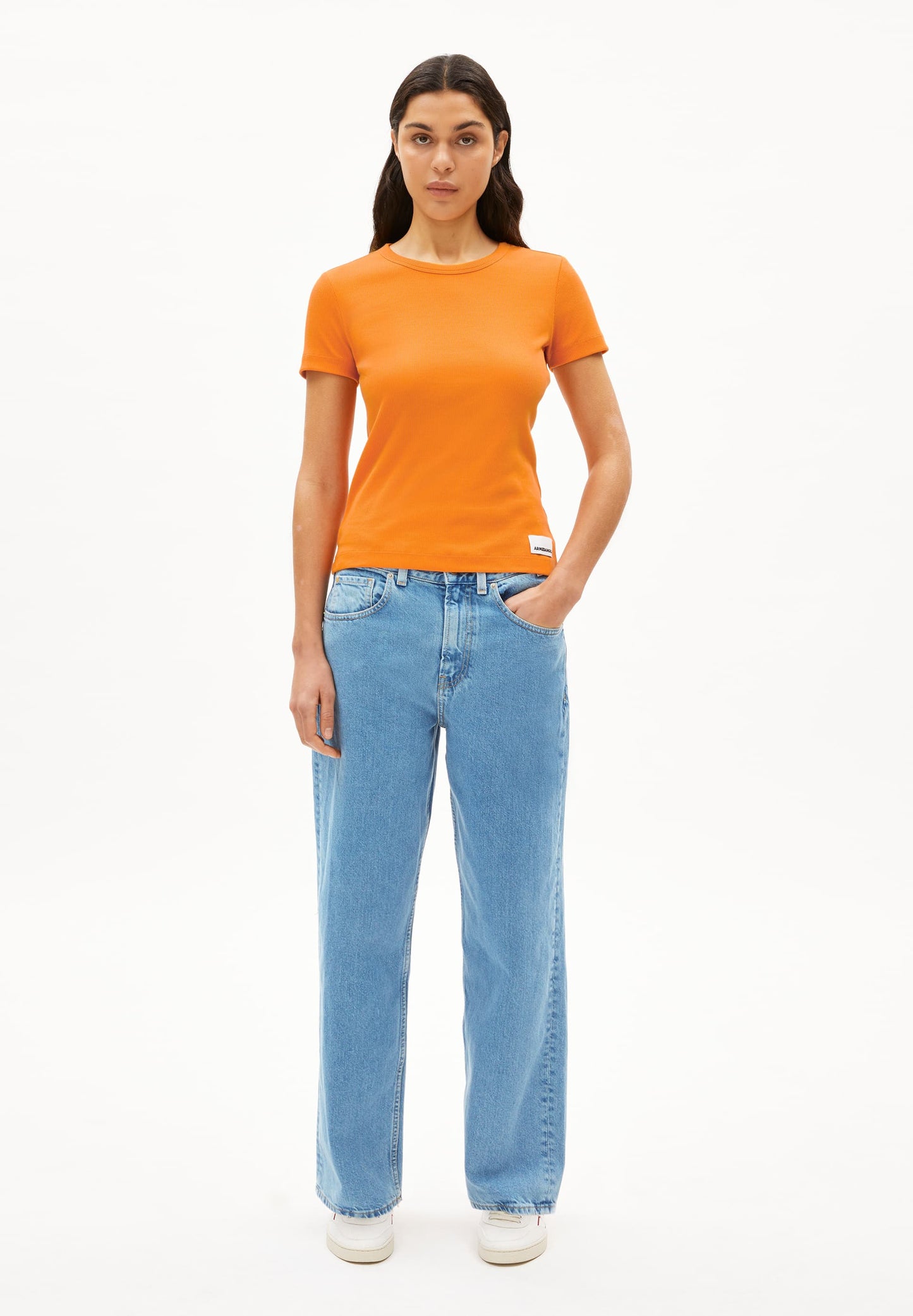 T-shirt en coton bio | orange "kardaa - light tangerine"