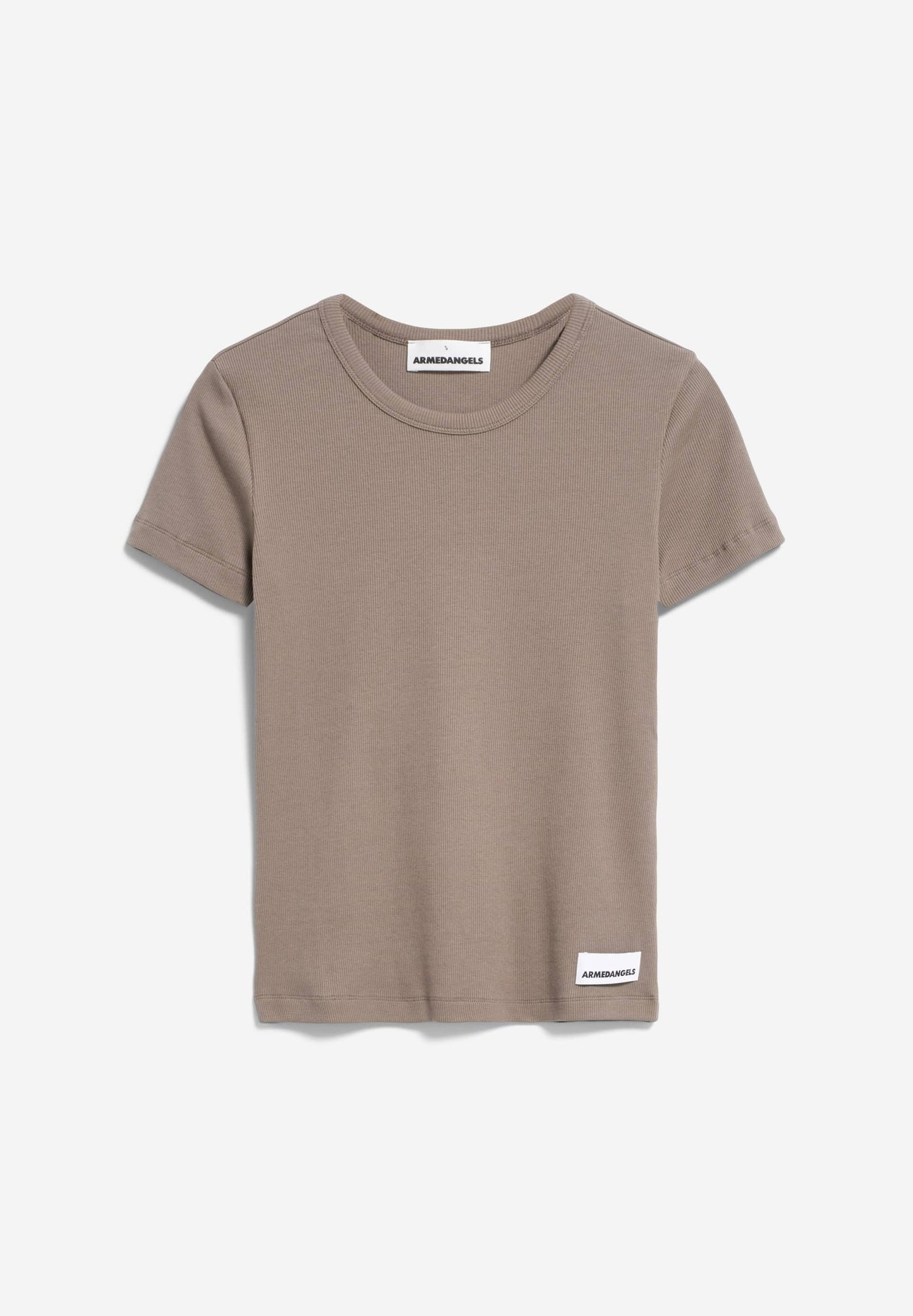T-shirt côtelé en coton bio | marron "kardaa muddy water"