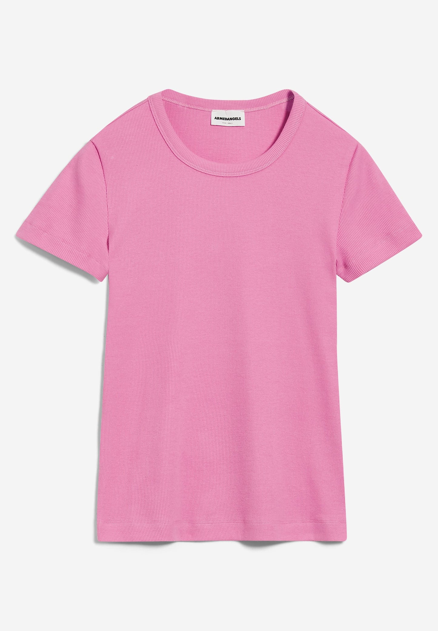 T-shirt côtelé rose en coton bio - kardaa raspberry pink