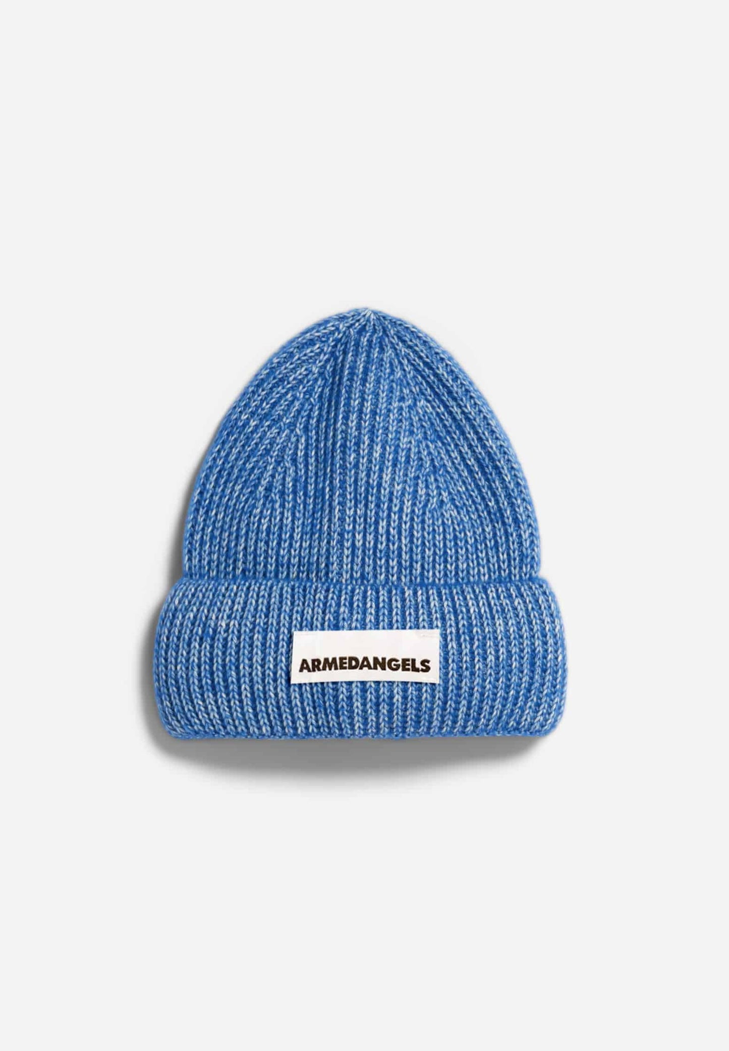 Bonnet à revers en coton et laine bio | Bleu "kayaas soft warm blue"