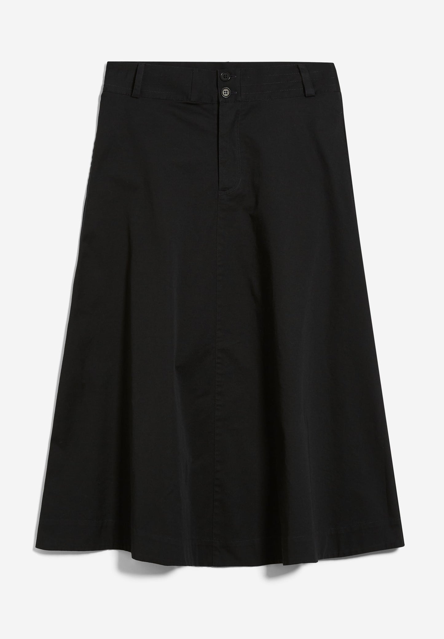 Jupe longue noire en coton bio - keanaa black