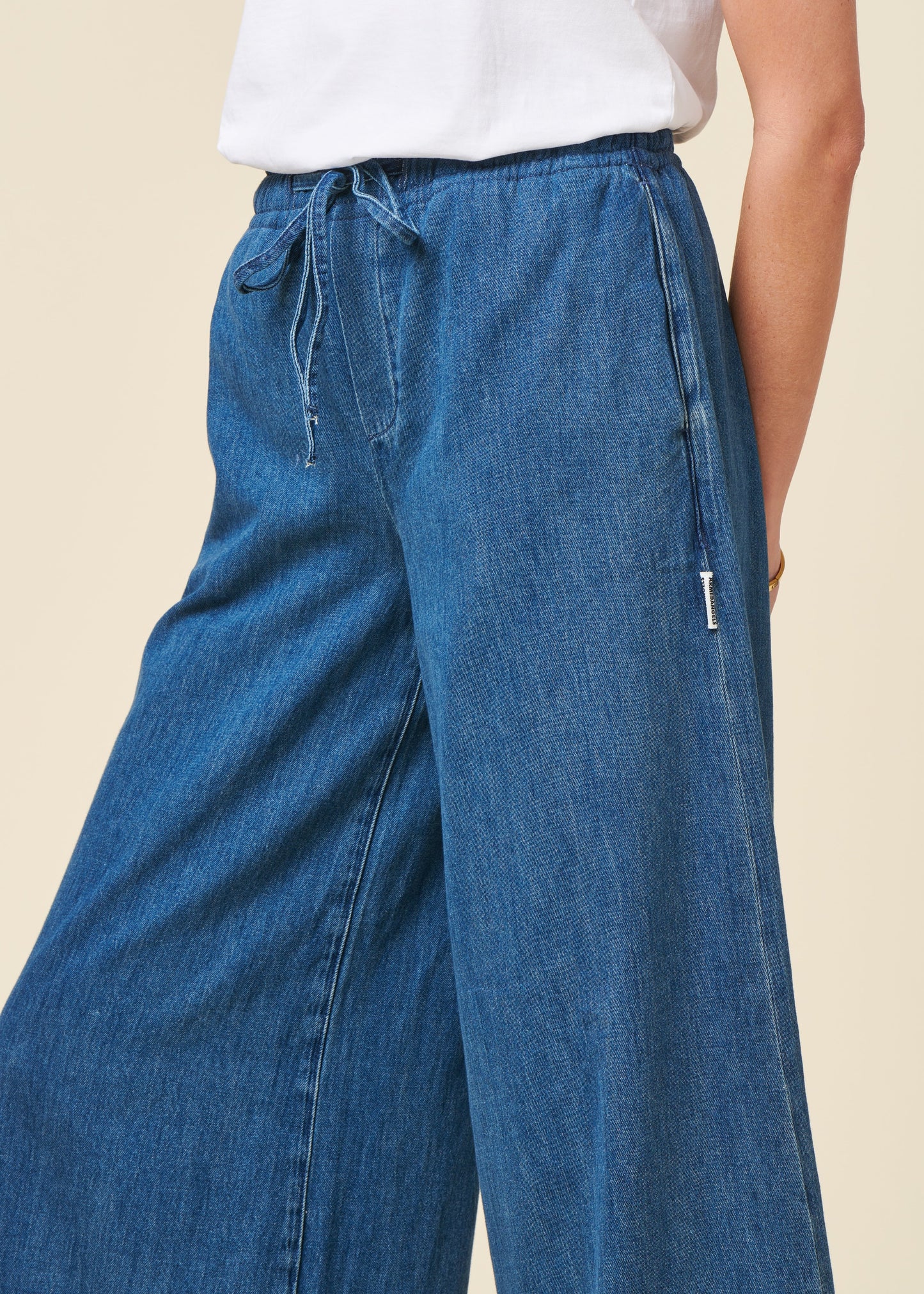Pantalon ample en coton bio | bleu "kelaani - airflow"