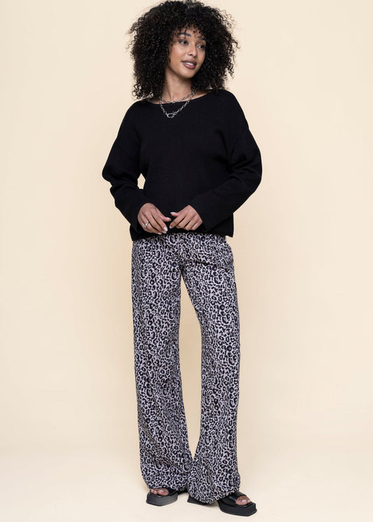 Pantalon ample en coton bio | léopard "kiso - leo print"