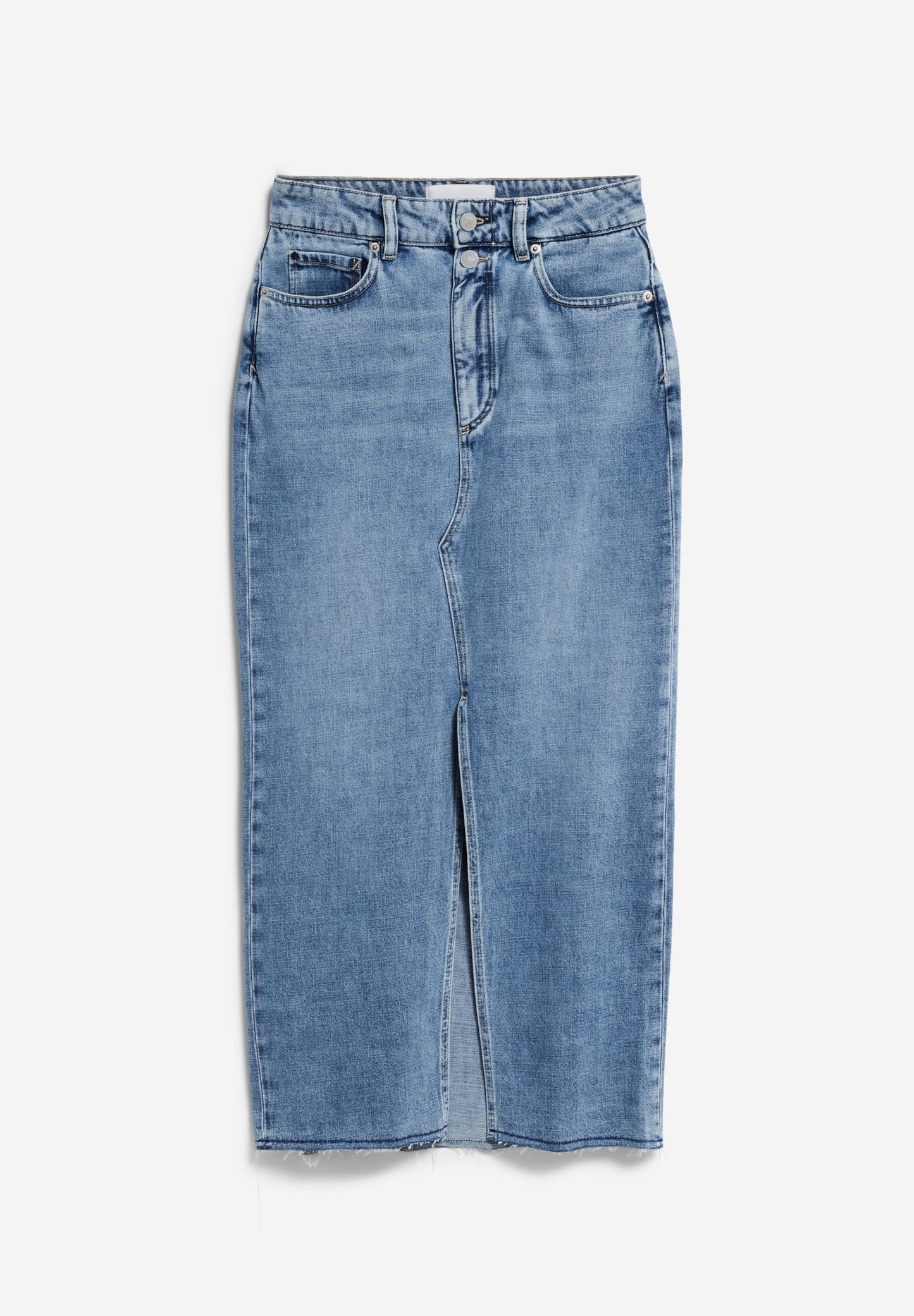 Jupe longue jean en coton bio | bleu "kitaari demi - indigo pebbles"