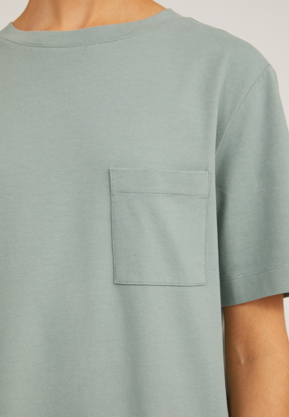 Robe t-shirt vert d'eau en coton bio - Kleaa