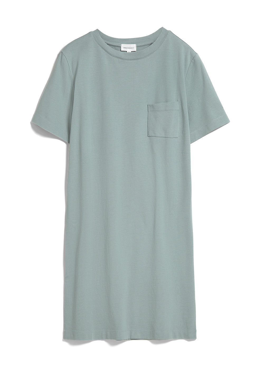 Robe t-shirt vert d'eau en coton bio - Kleaa