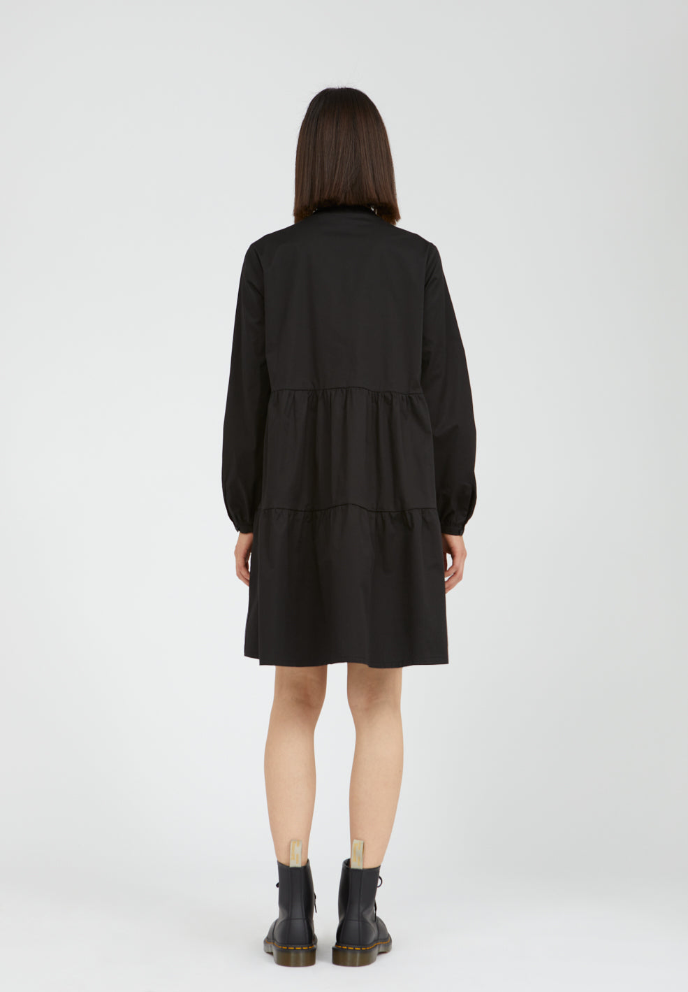 Robe fluide noire en coton bio - KOBENHAAVN