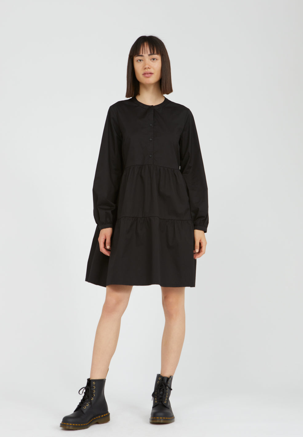 Robe fluide noire en coton bio - KOBENHAAVN