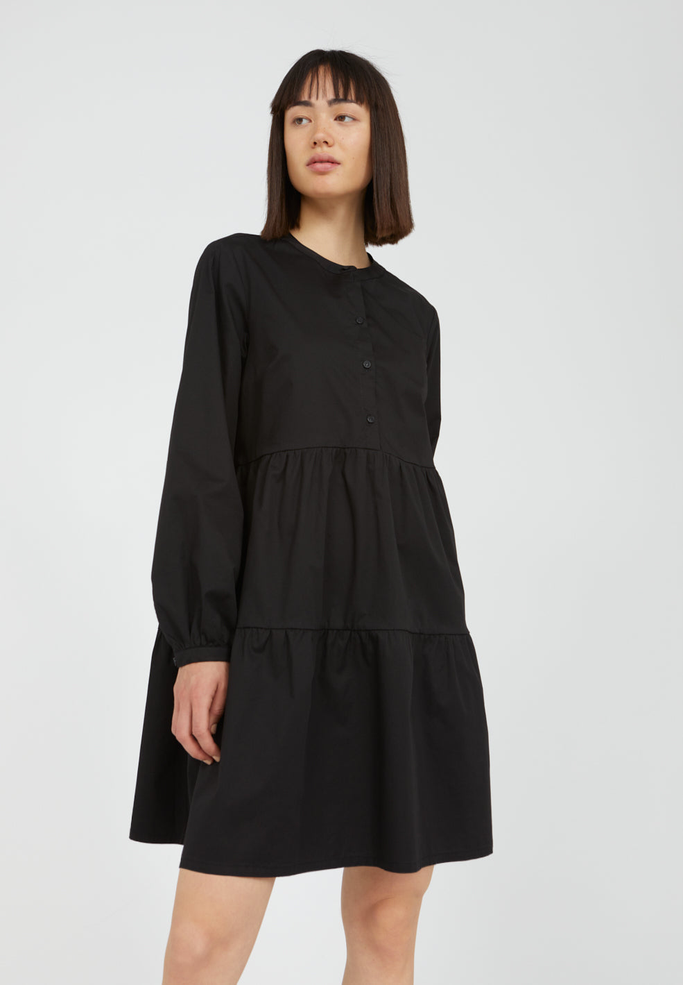 Robe fluide noire en coton bio - KOBENHAAVN