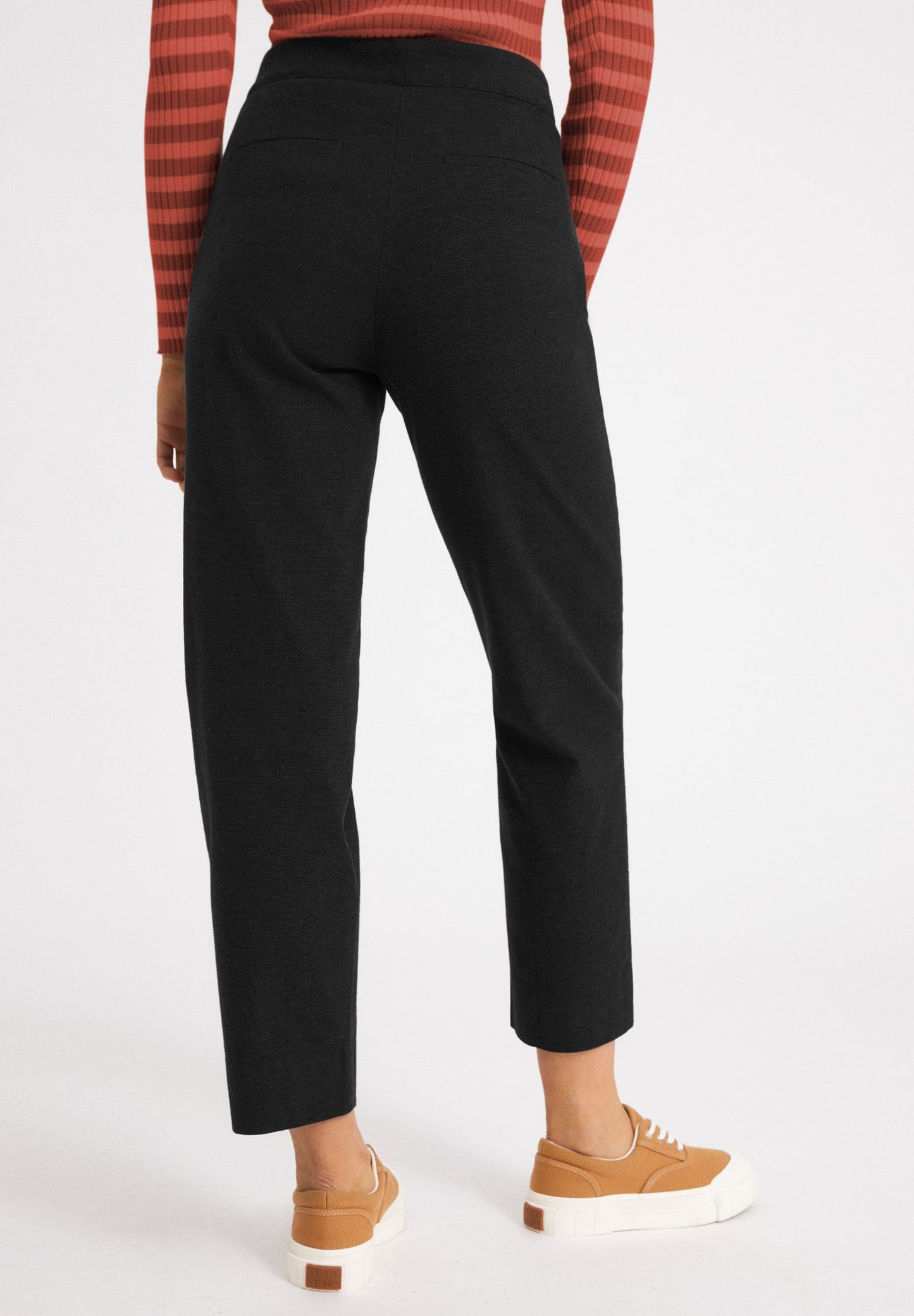 Pantalon noir droit en coton bio - korneliaa black