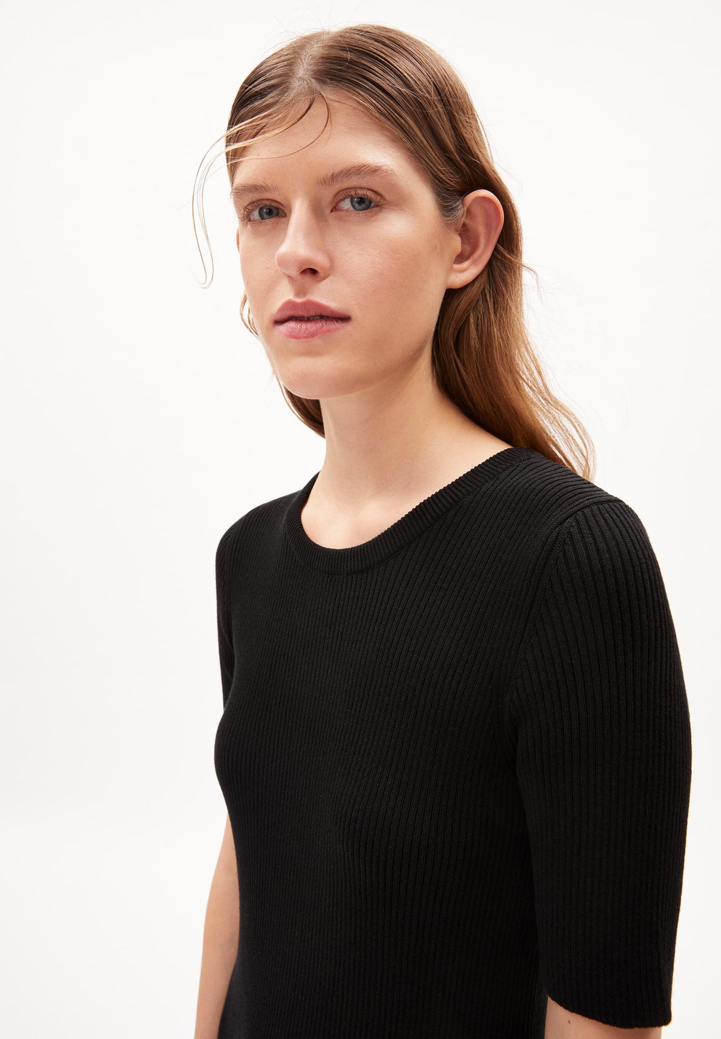 Robe longue en coton bio | noir "laaniaas black"