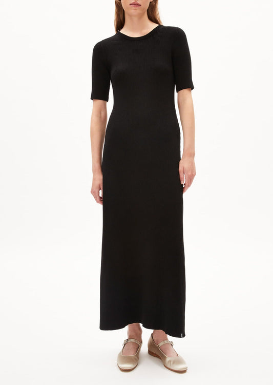 Robe longue en coton bio | noir "laaniaas black"