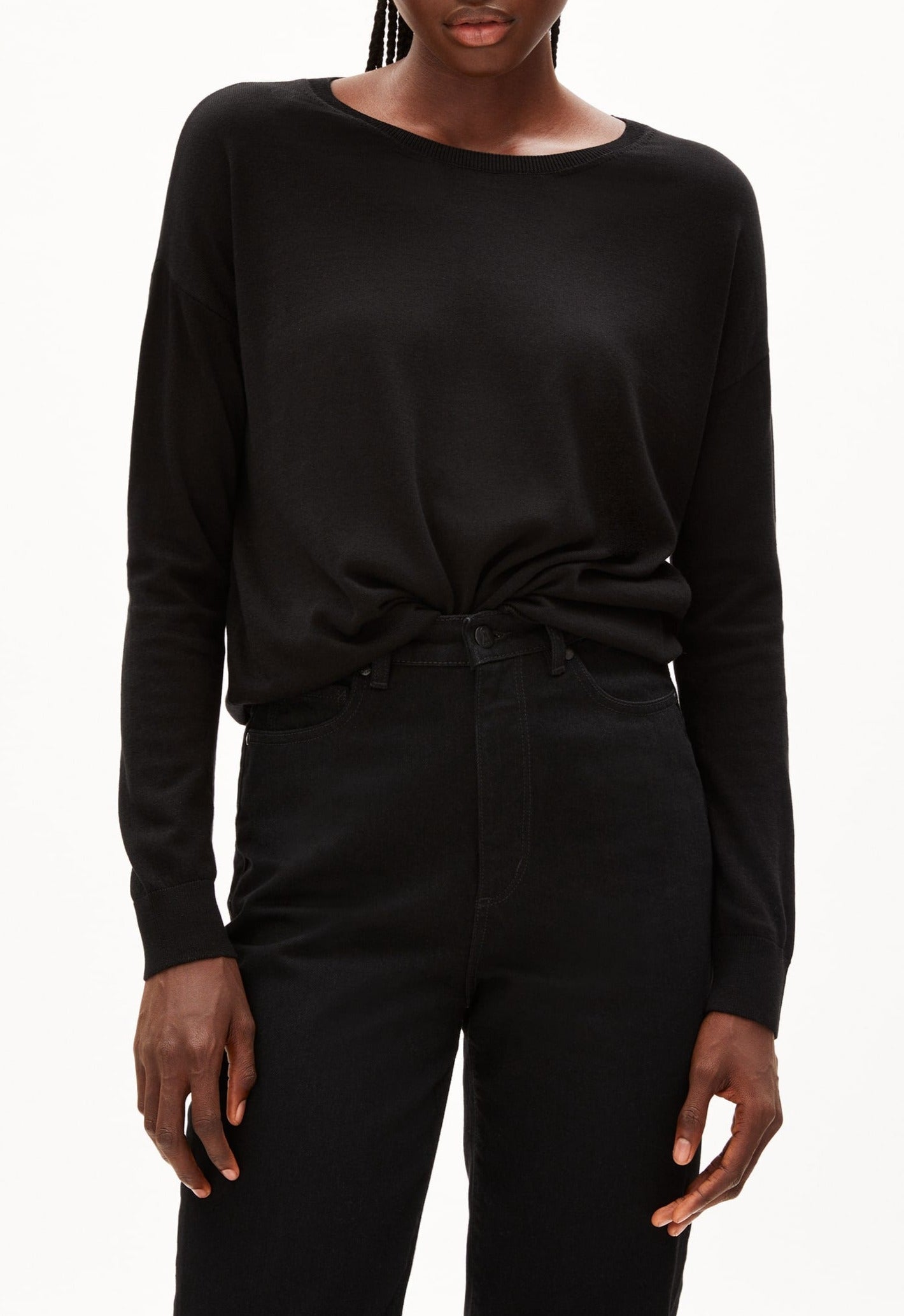 Pull léger en tencel et coton bio | noir "laarni black"
