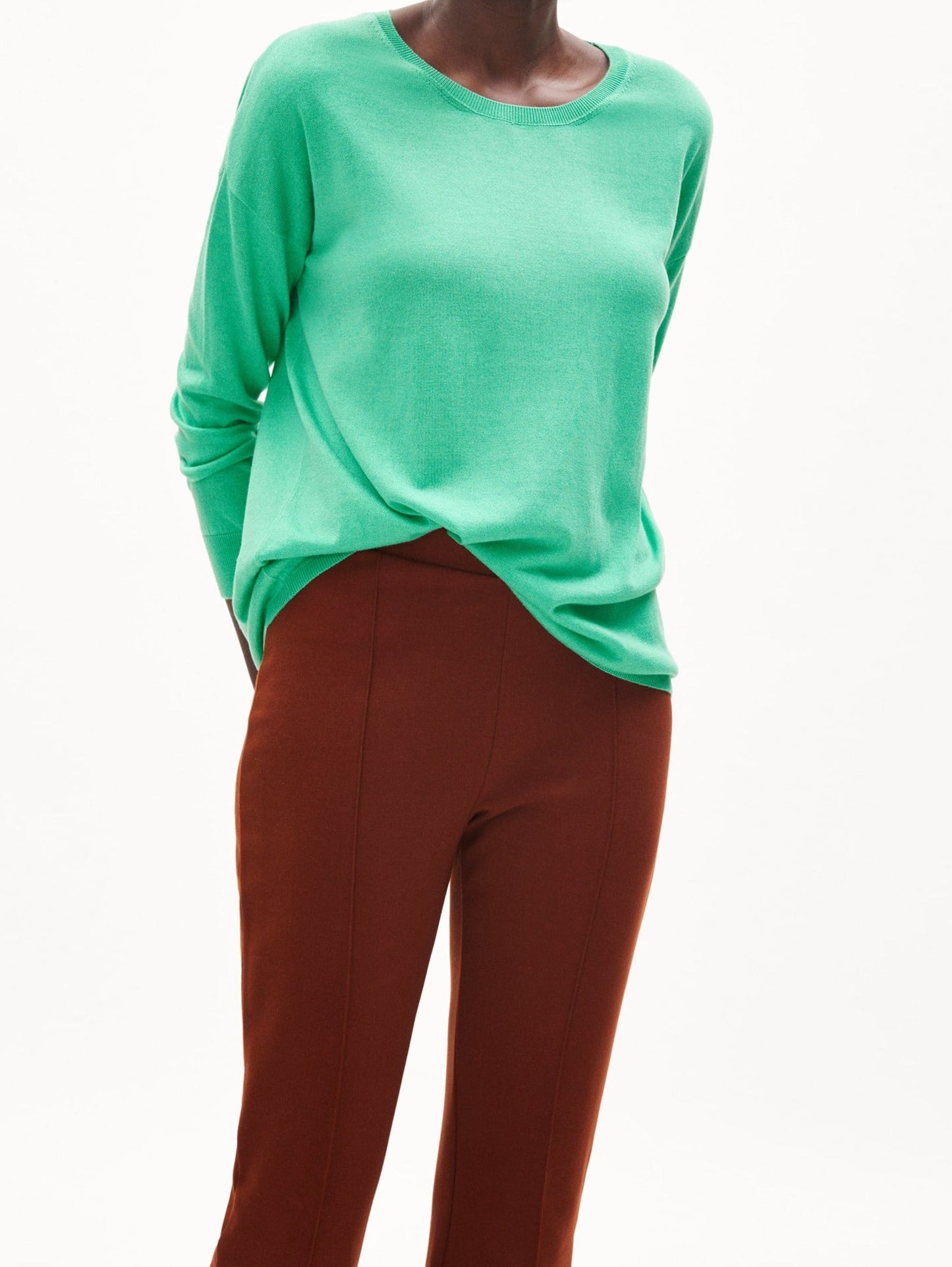 Pull léger vert citron en tencel et coton bio - laarni bright lime