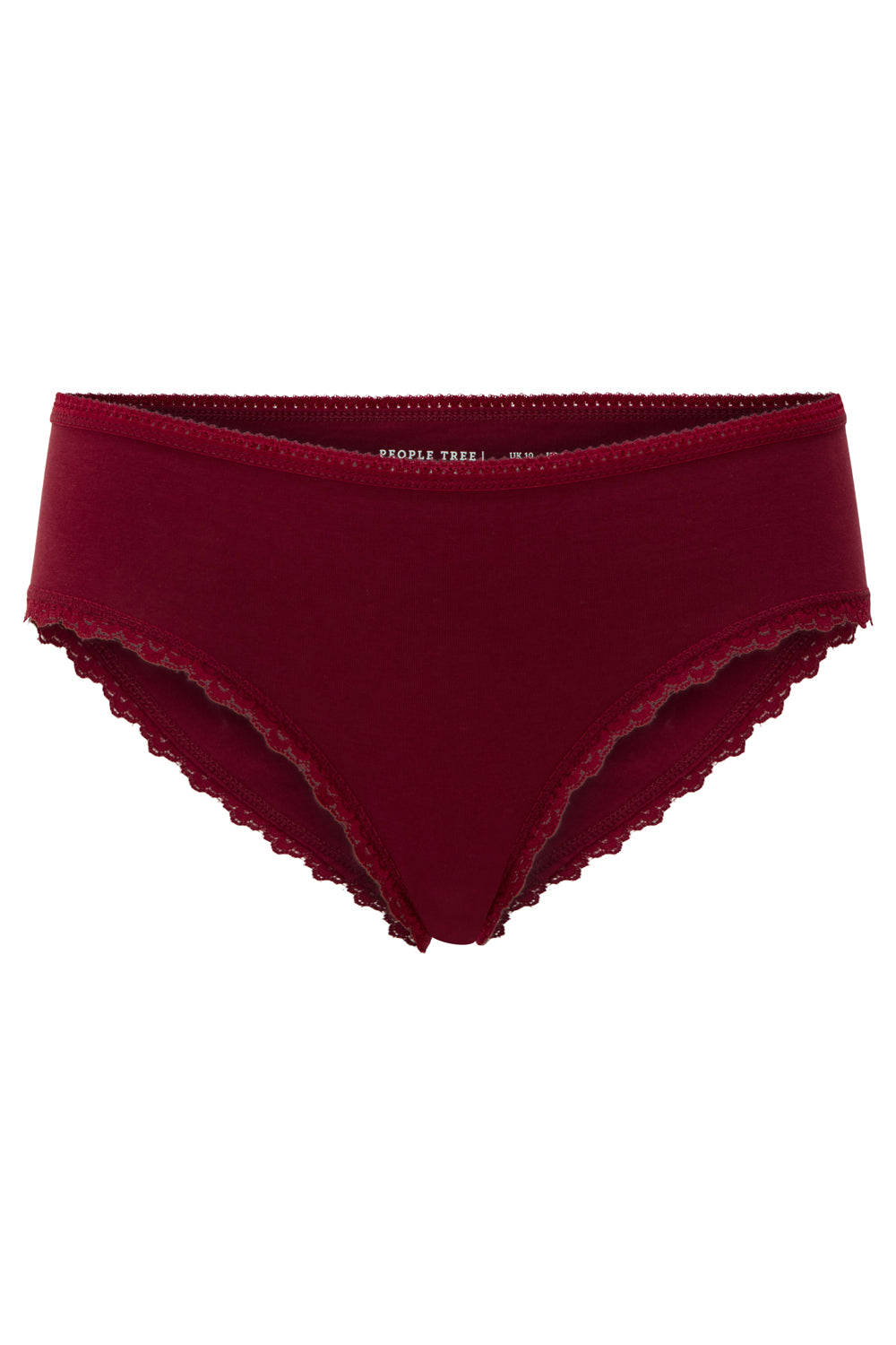 Culotte bordeaux en coton bio - lace hipster burgundy