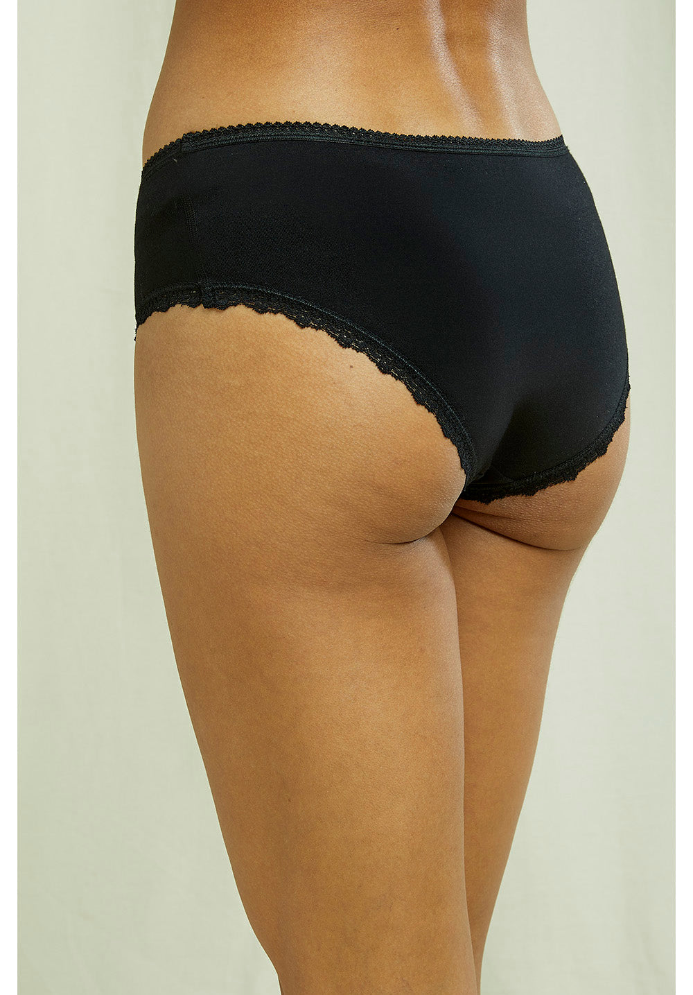 Culotte noire en coton bio - lace hipster black