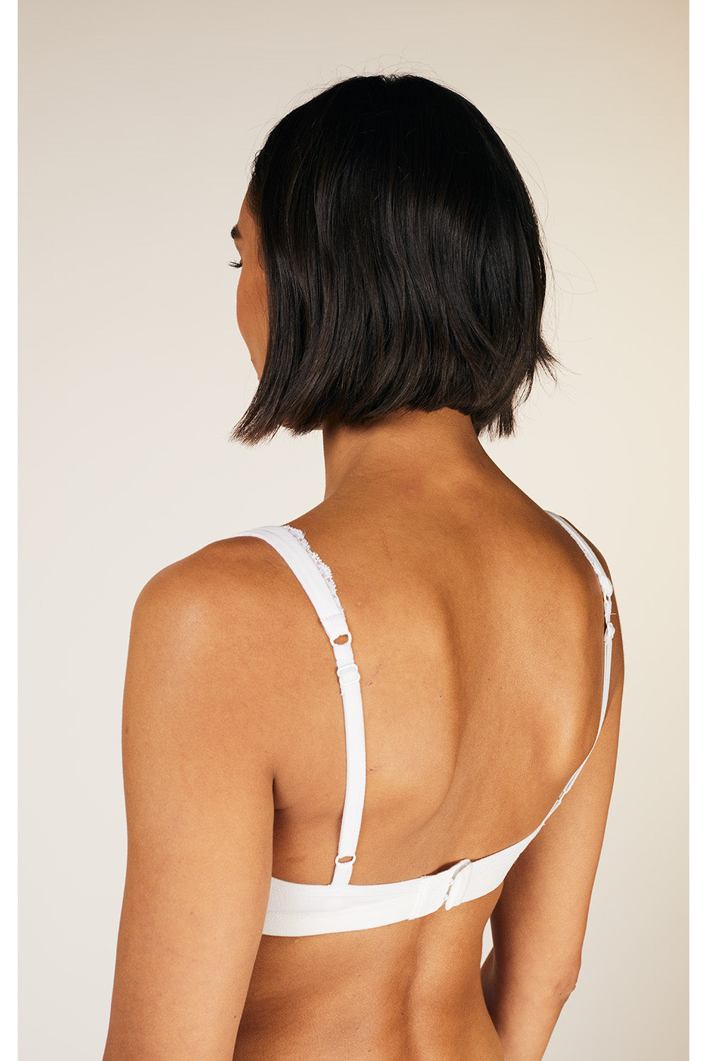 Bralette blanche en coton bio - lace trim triangle eco white