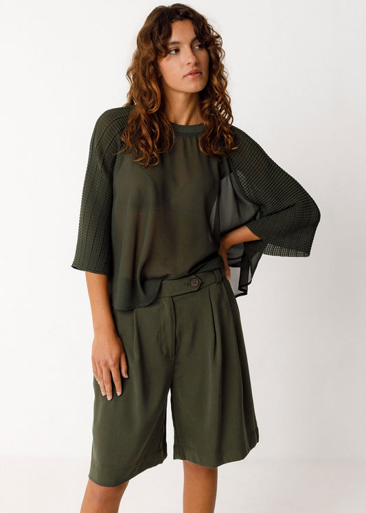 Short en ecovero | kaki "bermuda laida - bottle green"