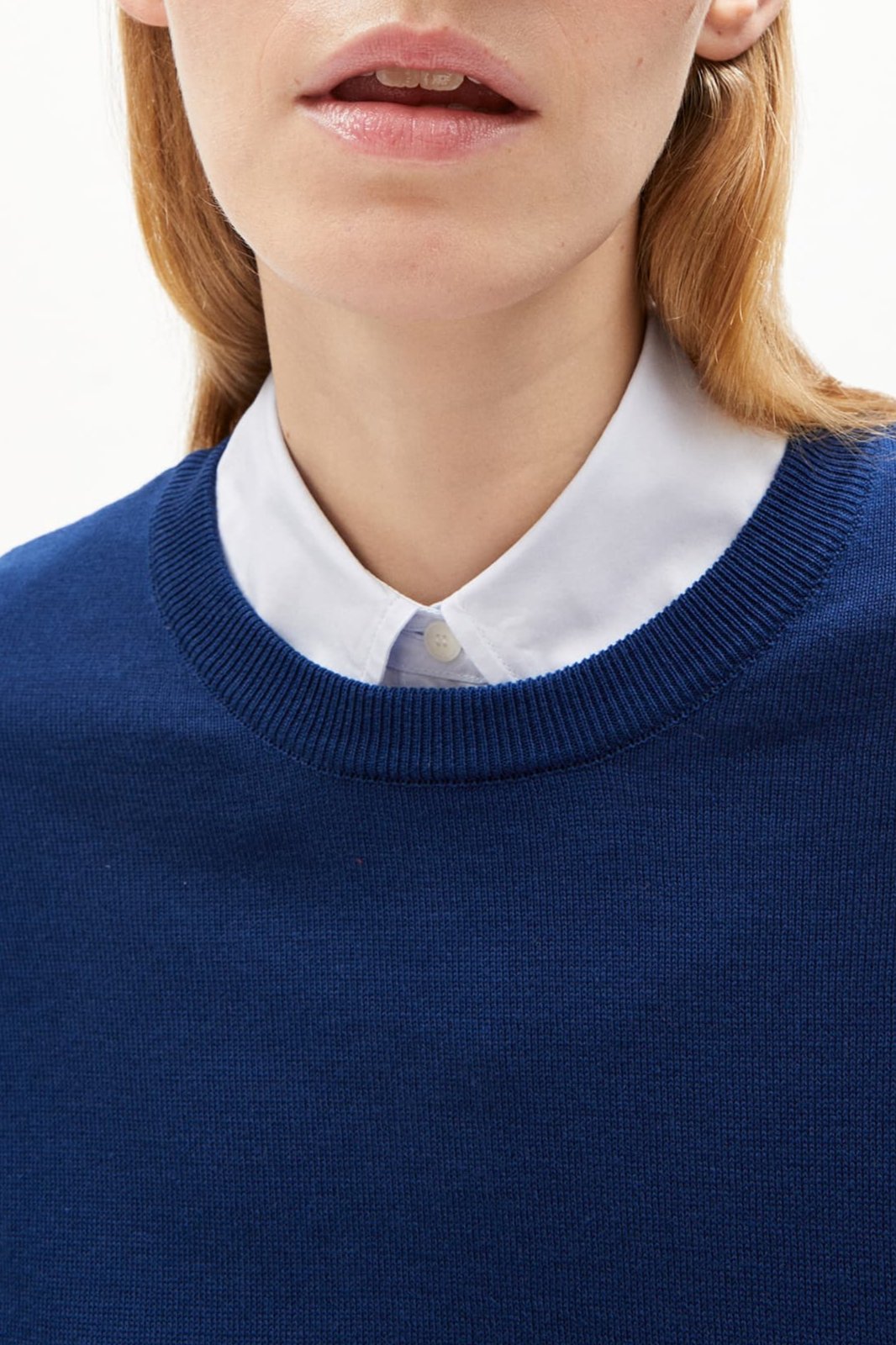 pull léger en coton bio | bleu "larunaa - faded indigo"