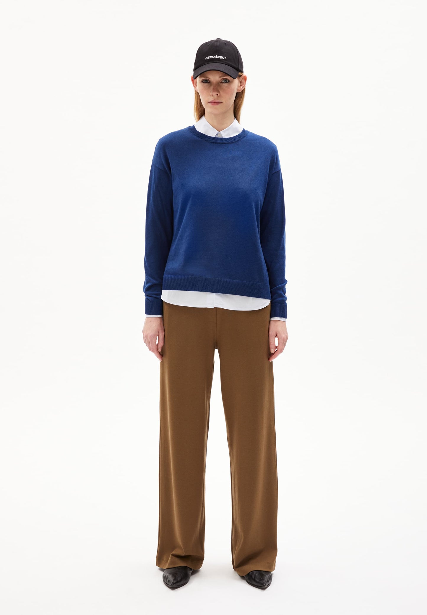 pull léger en coton bio | bleu "larunaa - faded indigo"