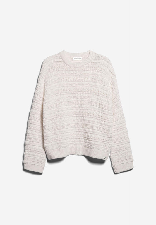 Pull blanc maille en coton bio - laniaa off white