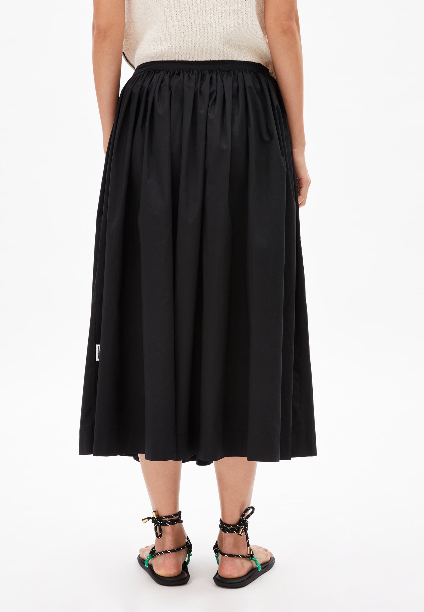 Jupe tissée en coton bio  | noir "lanilaar - black"