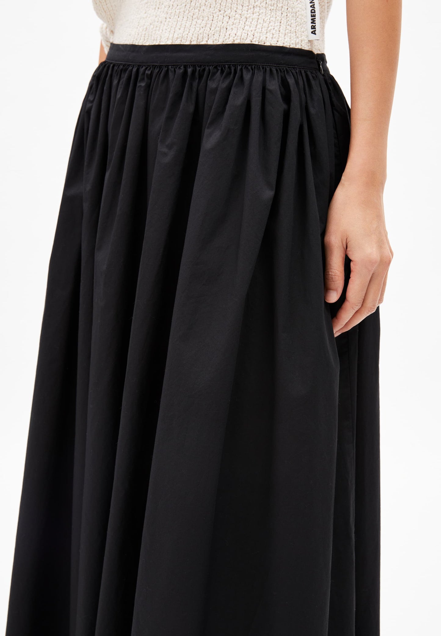 Jupe tissée en coton bio  | noir "lanilaar - black"