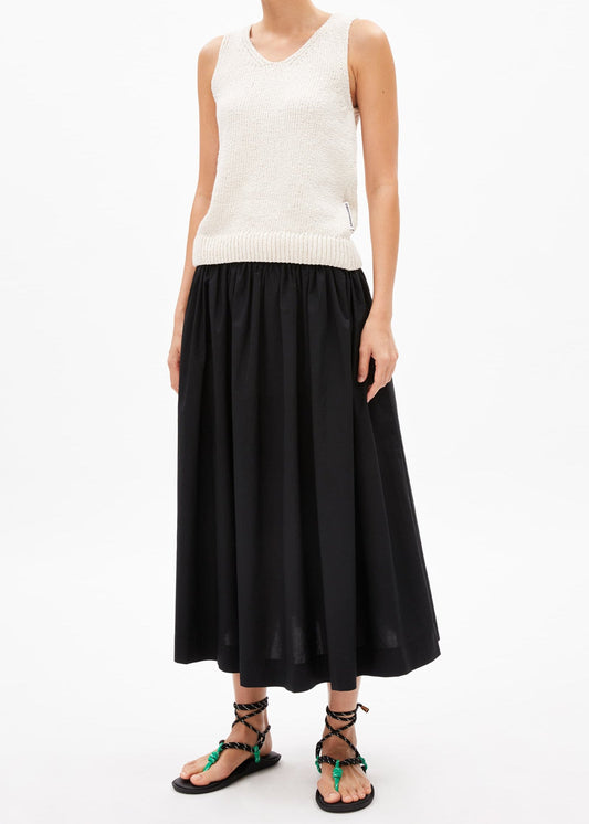 Jupe tissée en coton bio  | noir "lanilaar - black"