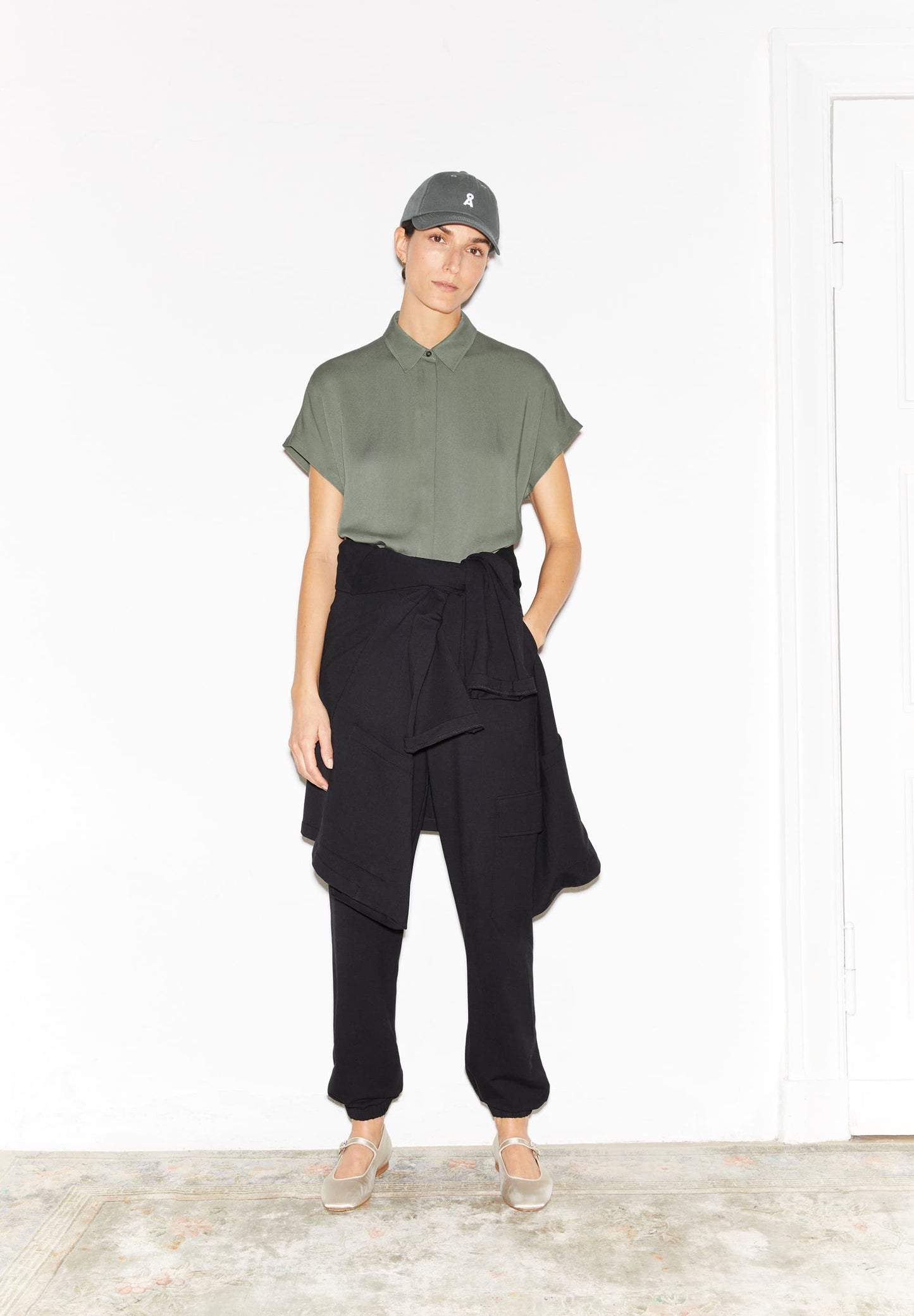 Chemisier en ecovero | vert "larisaana grey green"