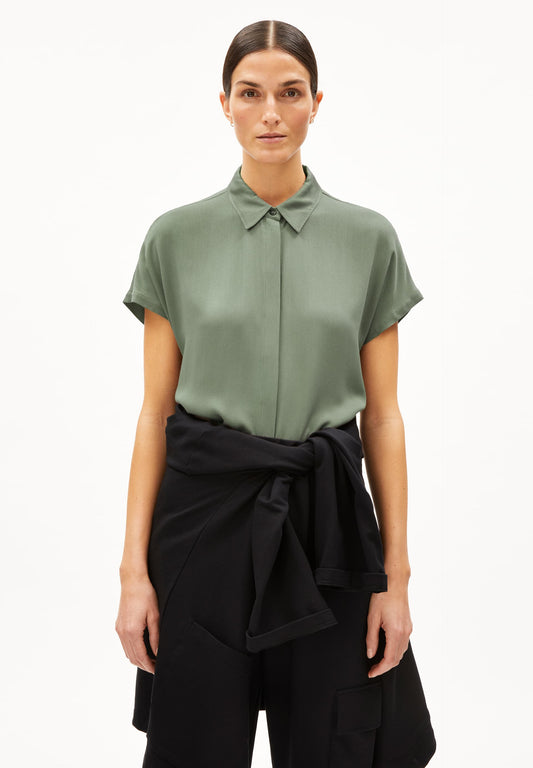 Chemisier en ecovero | vert "larisaana grey green"