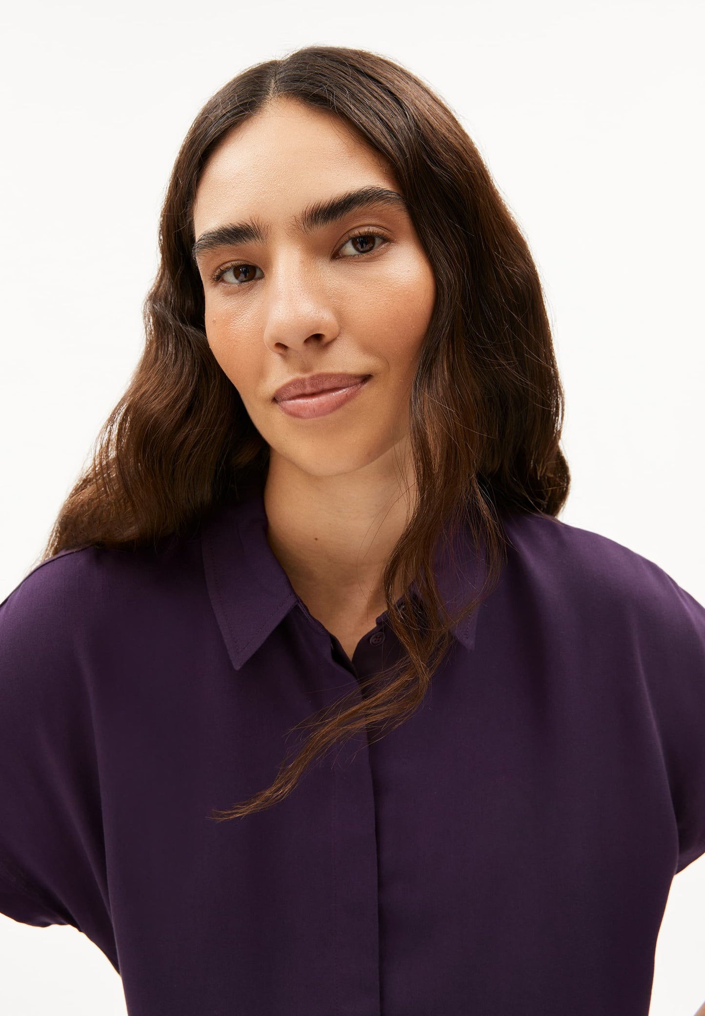 Blouse en viscose | Violet "laarisana - vivid voilet"