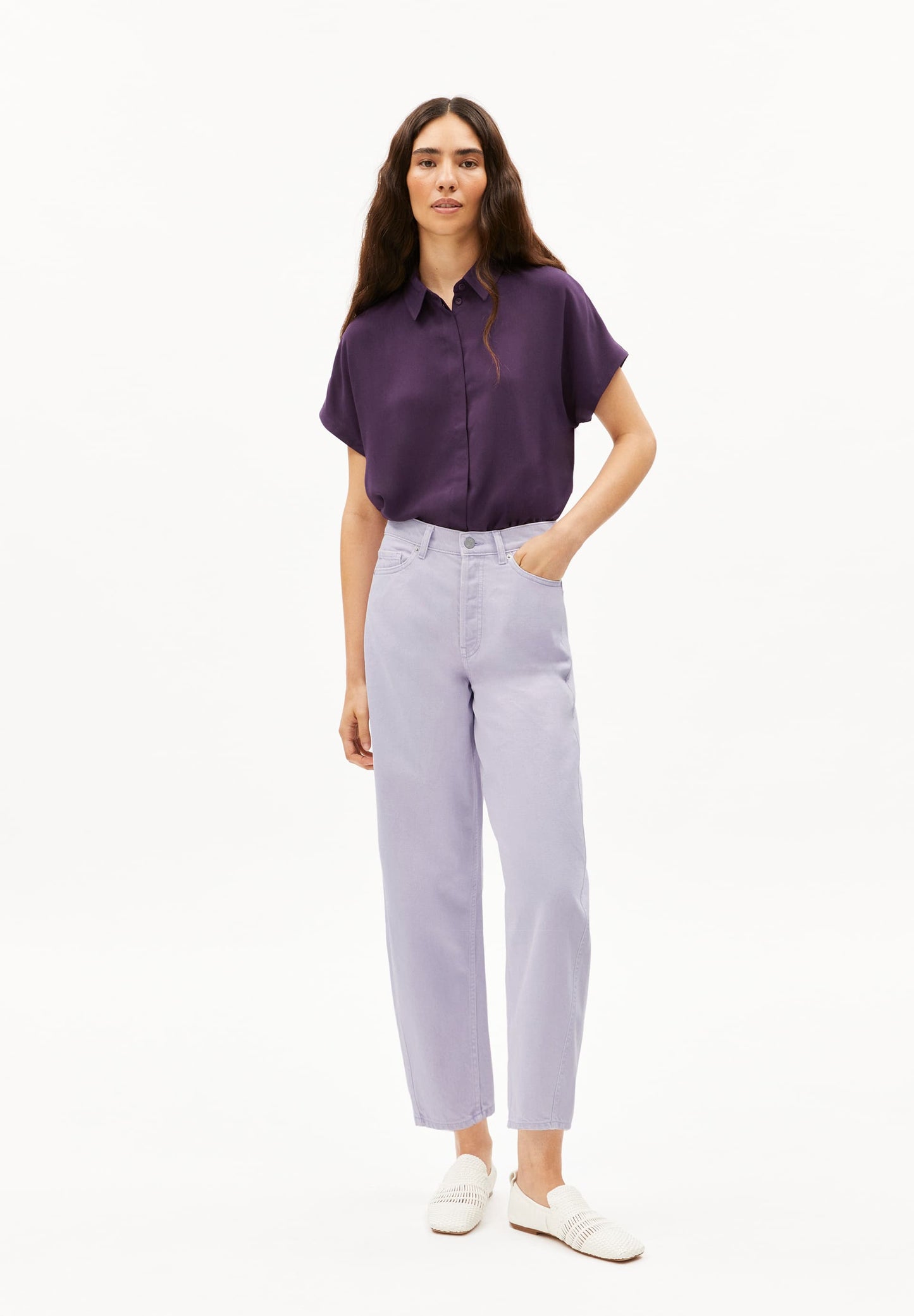Blouse en viscose | Violet "laarisana - vivid voilet"